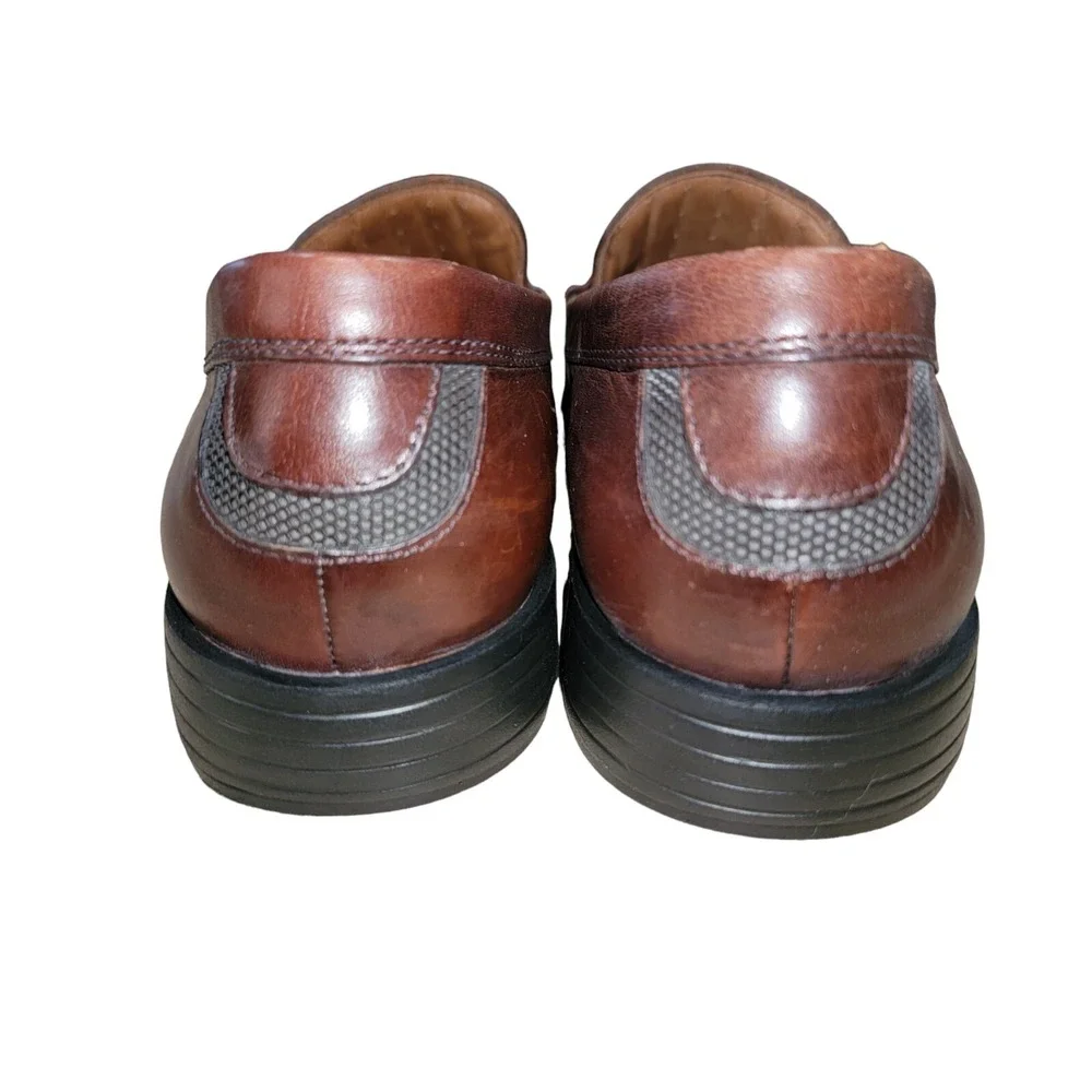 Clarks Unstructured Mens Brown Leather Classic Comfort‎ Penny Loafer Shoes 10 W